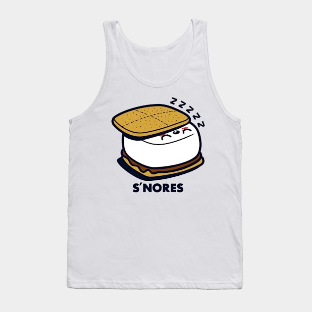 S'nores Cute Funny Kawaii Smores Snoring Sleeping Tank Top by BoggsNicolas